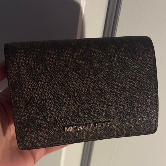 Michael Kors Dark Brown Monogram Wallet - Picture 1 of 6